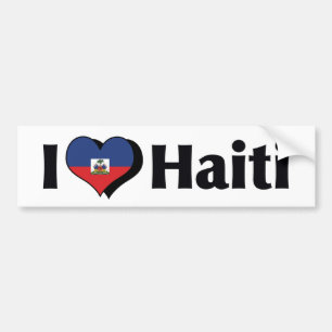 Jag älskar Haiti Flagga Bildekal