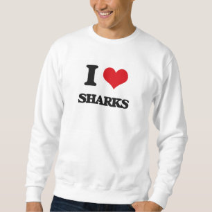 Jag älskar hajar sweatshirt