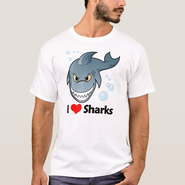 Jag älskar hajar t shirt (Framsida)