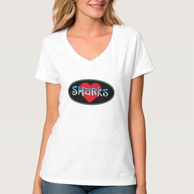 Jag älskar hajar tee shirt (Framsida)