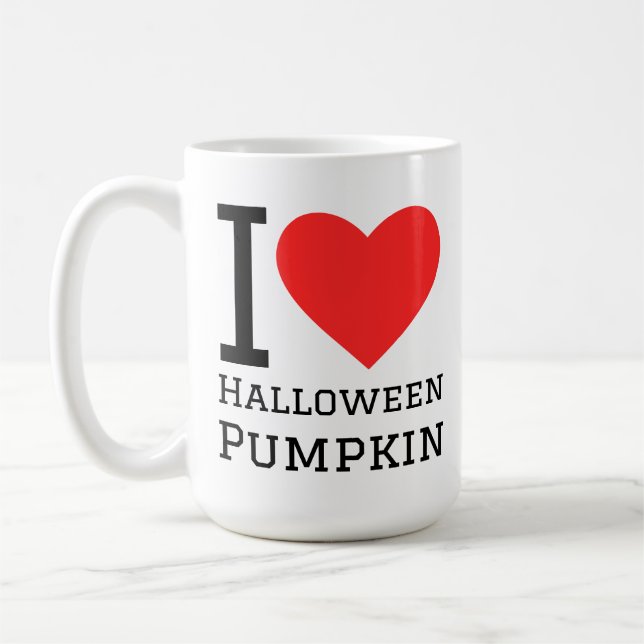 Jag älskar Halloween-pumpa  Kaffemugg (Vänster)