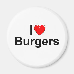 Jag älskar hamburgare (för hjärta) magnet