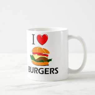 Jag älskar hamburgare kaffemugg