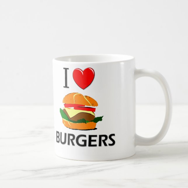 Jag älskar hamburgare kaffemugg (Höger)