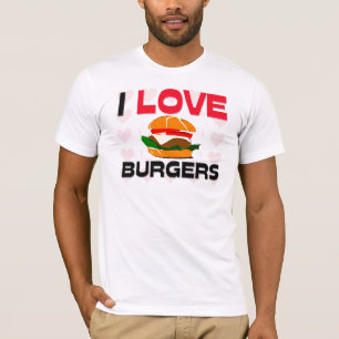 Jag älskar hamburgare t-shirt