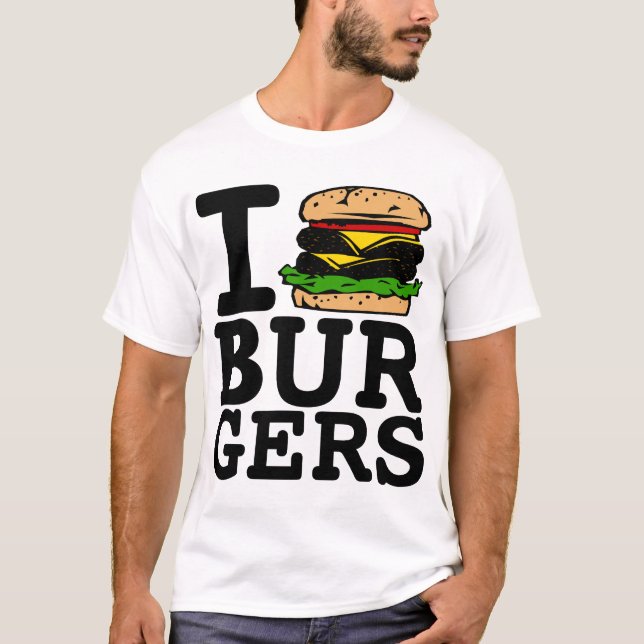 JAG ÄLSKAR HAMBURGARE TEE SHIRT (Framsida)