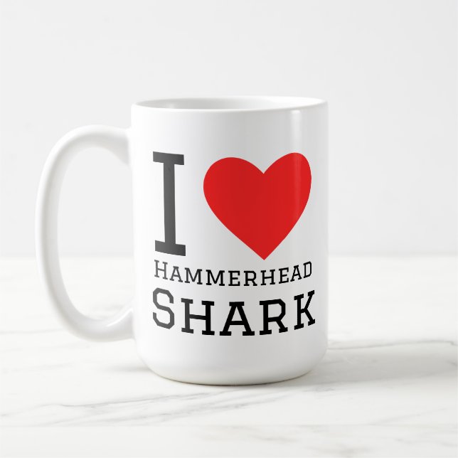 Jag älskar hammarhaj kaffemugg (Vänster)