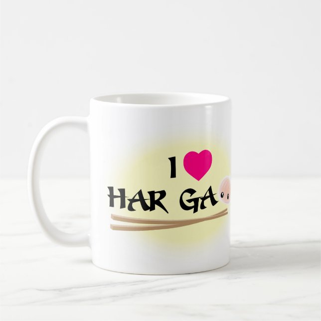 Jag älskar Har Gao (räkor degkula) kaffemugg (Vänster)