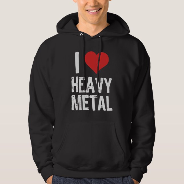 Jag älskar hårdrock hoodie (Framsida)