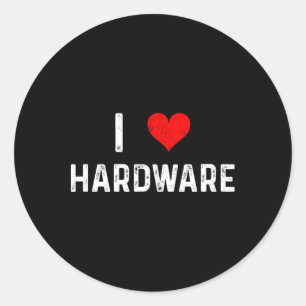 Jag älskar hårdvara - Heart PC-spelare Spelande By Runt Klistermärke