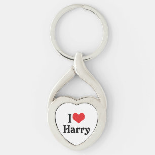 Jag älskar Harry Twisted Heart Silverfärgad Nyckelring
