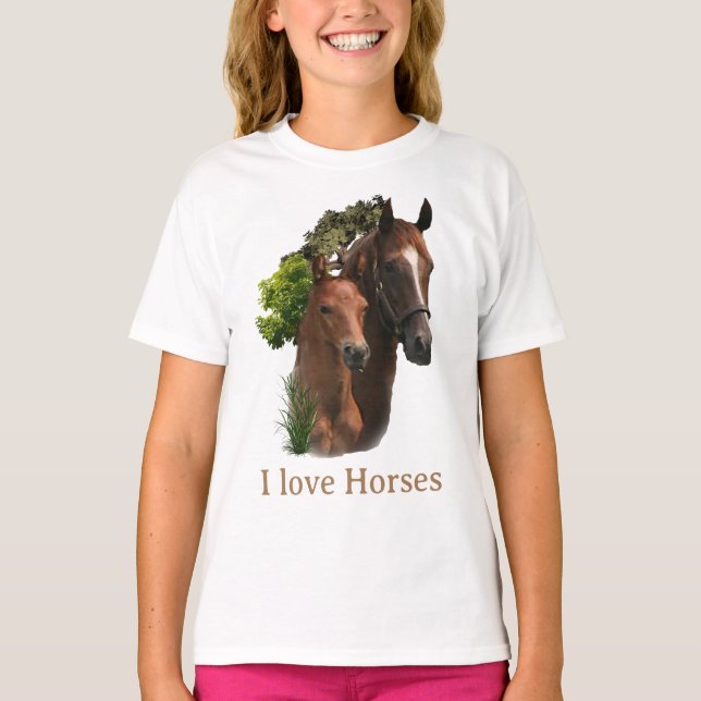 Jag älskar hästar t shirt (Framsida)