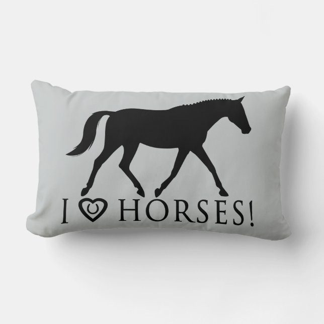 Jag älskar hästhästskon och Dressage Lumbarkudde (Framsida)