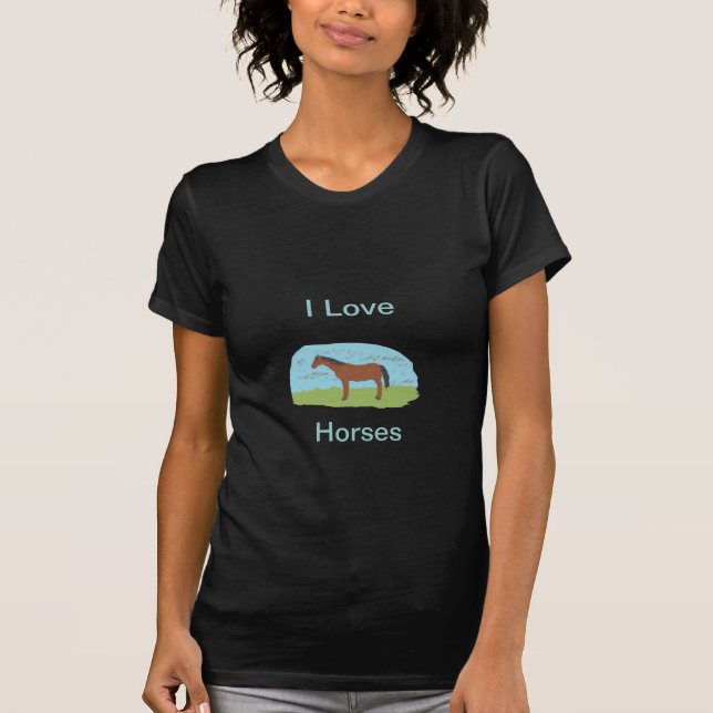 Jag älskar hästT-tröja T-shirt (Framsida)
