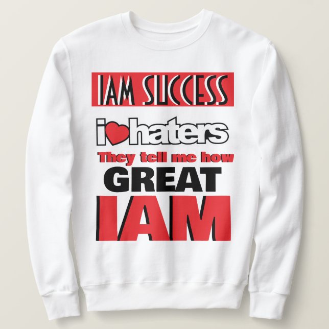 JAG ÄLSKAR HATARNA  LÅNG ÄRMAD TRÖJA (Design framsida)