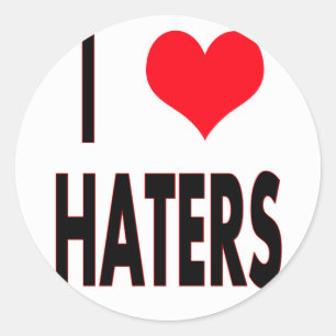 Jag älskar Haters Runt Klistermärke