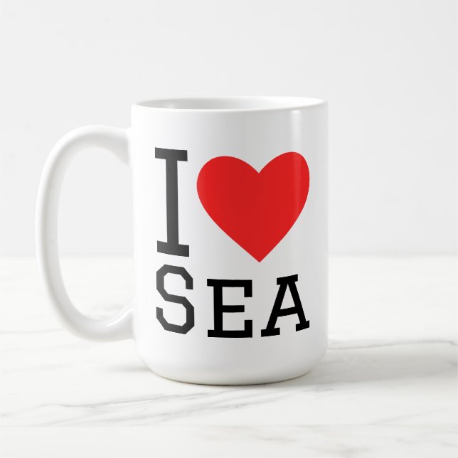Jag älskar havet kaffemugg (Vänster)