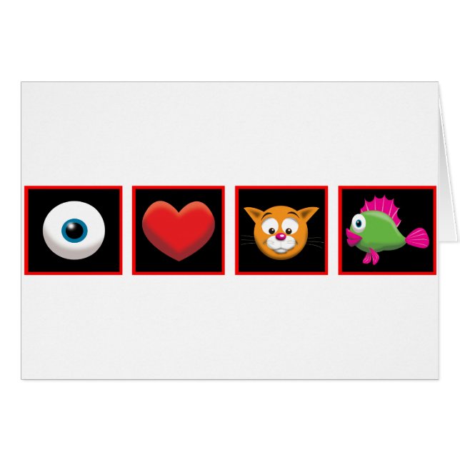 Jag älskar havskatten hälsningskort (Framsidan Horizontal)