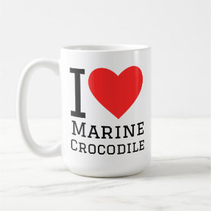 Jag älskar havskrokodil kaffemugg