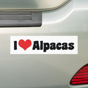 Jag älskar Heart Alpackor Bildekal
