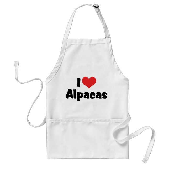Jag älskar Heart Alpackor Förkläde (Framsidan)