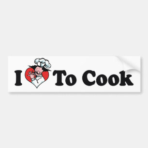 Jag älskar Heart att laga mat - kock bagare matlag Bildekal
