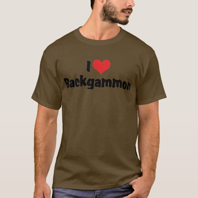 Jag älskar Heart Backgammon Tee Shirt (Framsida)