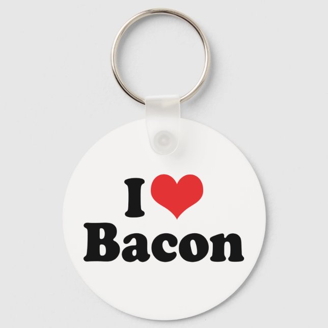 Jag älskar Heart Bacon - Bäcksugna Nyckelring (Framsida)