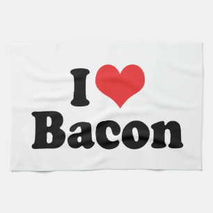 Jag älskar Heart Bacon - Bacoälskare Kökshandduk