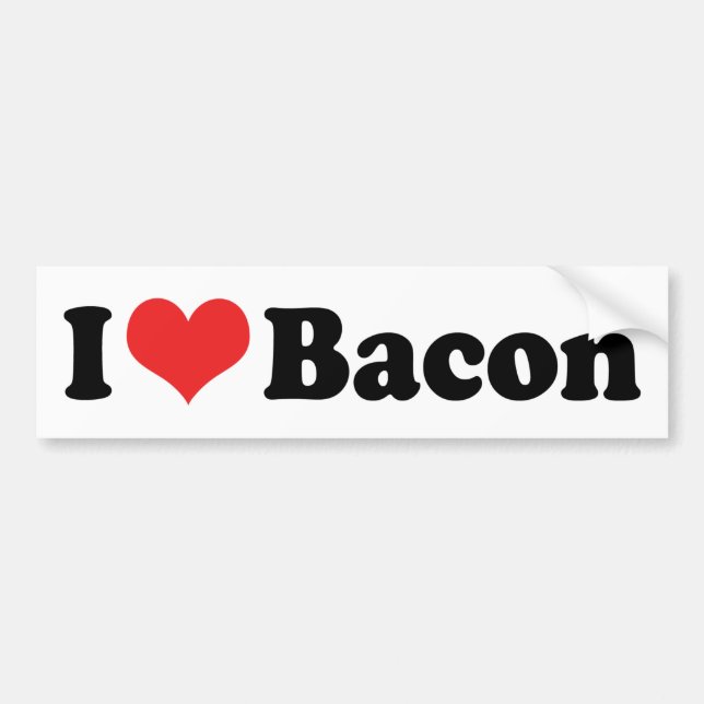 Jag älskar Heart Bacon - Bacoentusiast Bildekal (Framsidan)