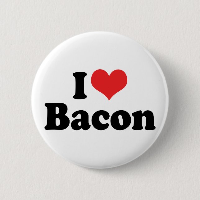 Jag älskar Heart Bacon - Bacoentusiast Knapp (Framsida)
