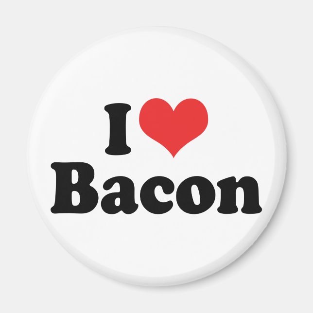 Jag älskar Heart Bacon - Baconälskare Magnet (Framsidan)