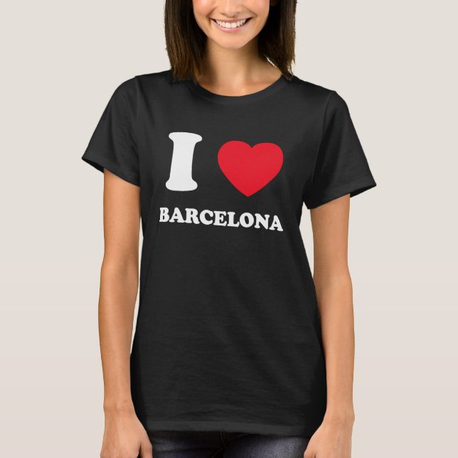 Jag älskar Heart Barcelona T Shirt (Framsida)