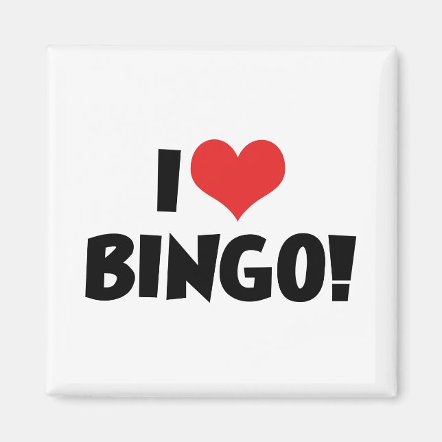 Jag älskar Heart Bingo! - Bingoälskare Magnet (Framsidan)