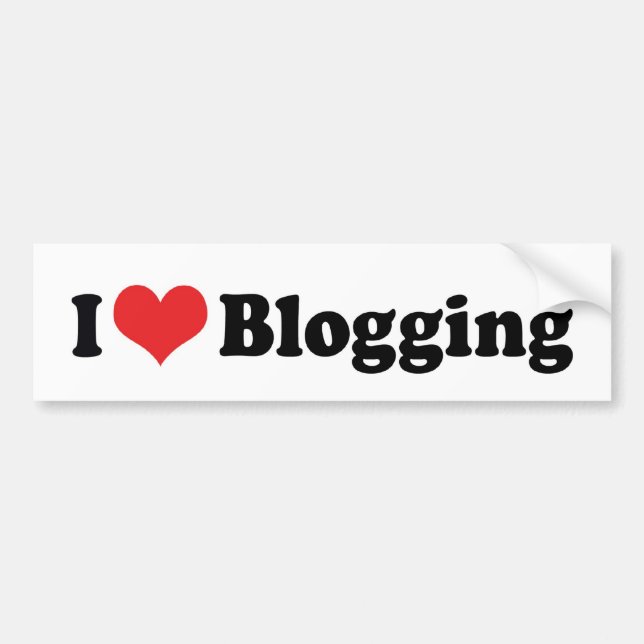 Jag älskar Heart Bloggning Bildekal (Framsidan)