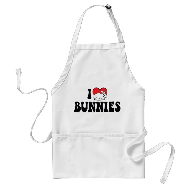 Jag älskar Heart Bunny kaniner Förkläde (Framsidan)