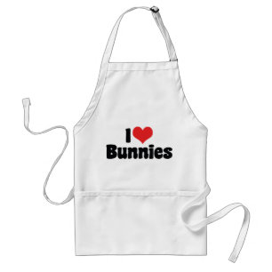 Jag älskar Heart Bunny Rabbits Förkläde