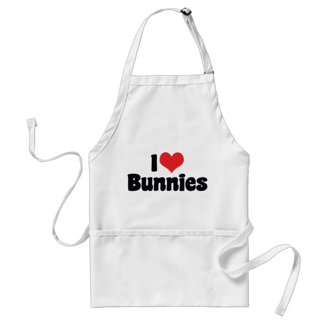 Jag älskar Heart Bunny Rabbits Förkläde (Framsidan)