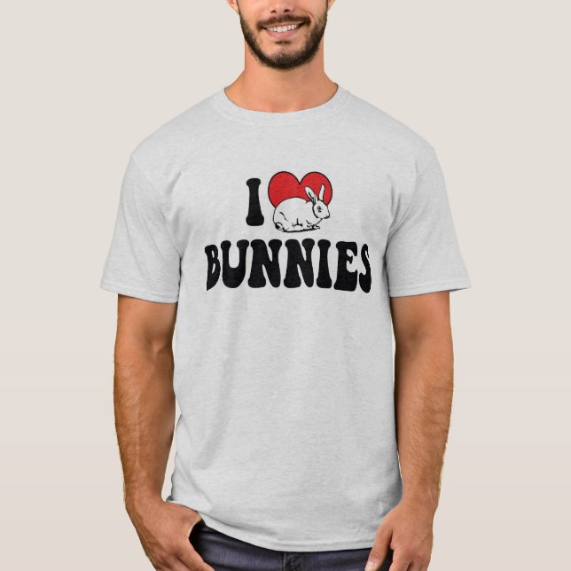 Jag älskar Heart Bunny Rabbits Tröja (Framsida)