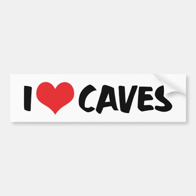 Jag älskar Heart Caves - Grottutforskning Spelunki Bildekal (Framsidan)