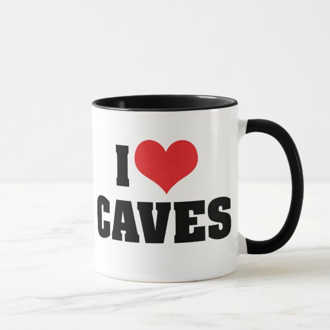 Jag älskar Heart Caves - Grottutforskning Spelunki Mugg (Höger)