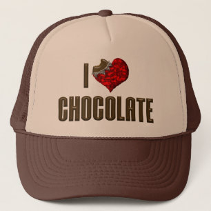 Jag älskar Heart Choklad - Chokladbar Kakälskare Truckerkeps