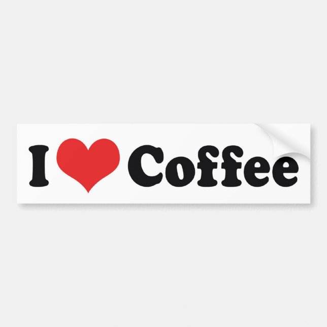 Jag älskar Heart Coffee - Java Kaffeälskare Bildekal (Framsidan)