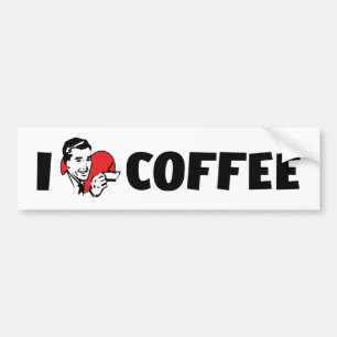 Jag älskar Heart Coffee - Java Kaffeälskare Bildekal
