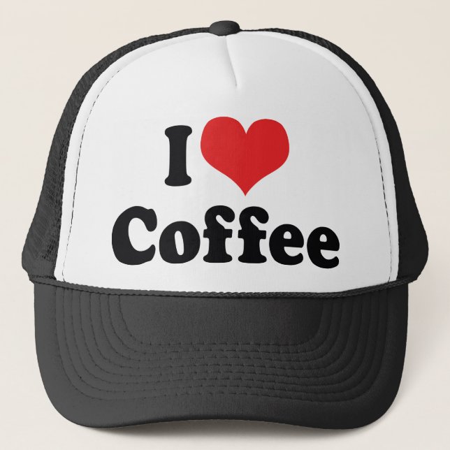 Jag älskar Heart Coffee - Java Kaffeälskare Keps (Framsida)
