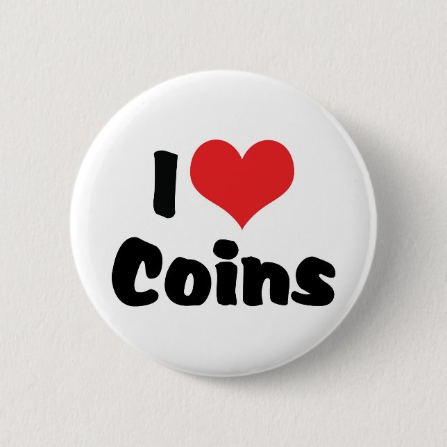 Jag älskar Heart Coins - Mynthandlare Knapp (Framsida)