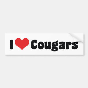 Jag älskar Heart Cougars Bildekal