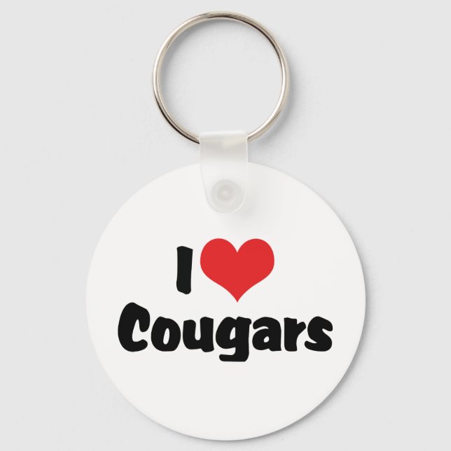 Jag älskar Heart Cougars Nyckelring (Framsida)