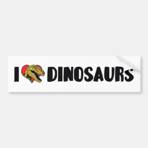 Jag älskar Heart Dinosaurier - Dinosauriefossiljäg Bildekal