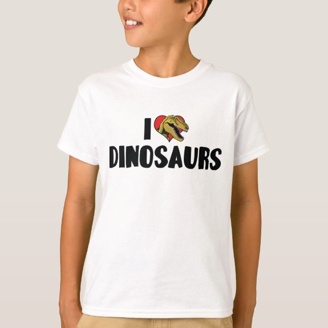 Jag älskar Heart-dinosaurier - Dinosauriefossiljäg Tee (Framsida)